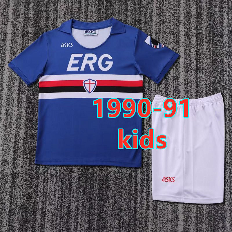 Sampdoria Home Kids Jersey+shorts Kit S-2XL