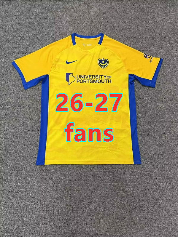 26-27 Portsmouth Away Fans Version Jersey S-4XL