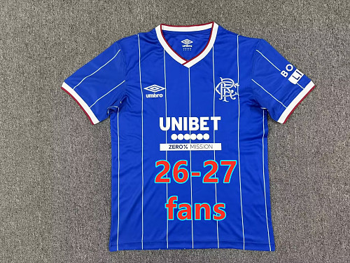 26-27 Rangers Home Fans Version Jersey S-4XL