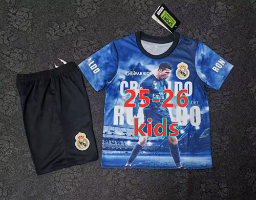 25-26 Real Madrid Special Kids Jersey+shorts Kit 16 -28 C