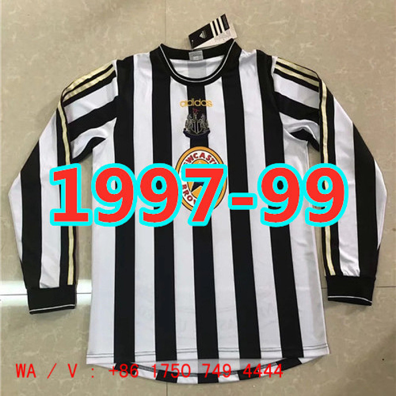 Newcastle United Retro Home Long Sleeve Jersey S-2XL