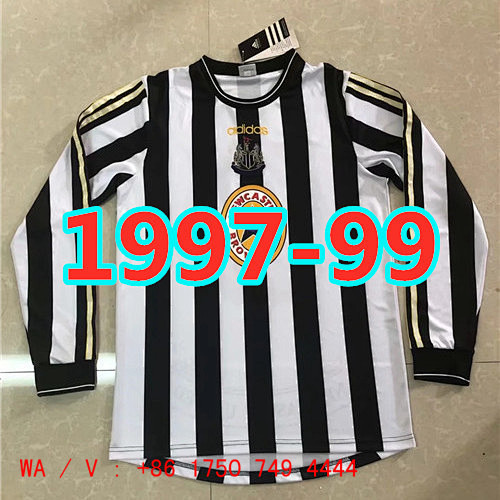 Newcastle United Retro Home Long Sleeve Jersey S-2XL