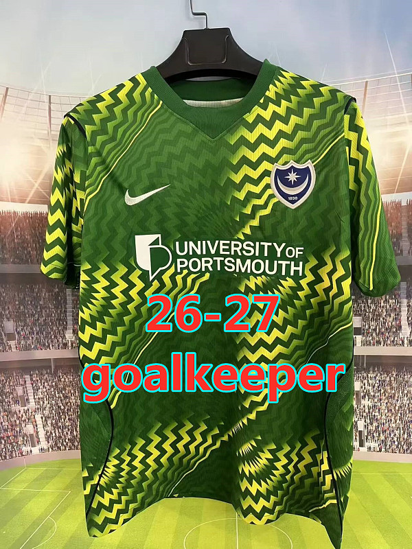 26-27 Portsmouth Goalkeeper Fans Version Jersey S-4XL