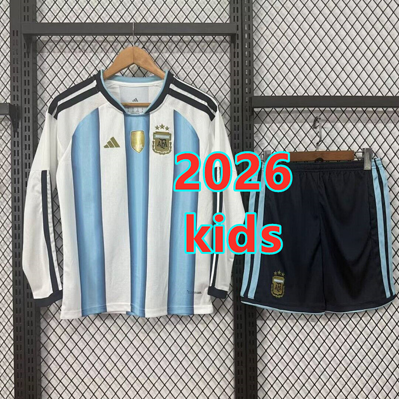 Argentina Home Kids Long Jersey+shorts Kit 16 -28