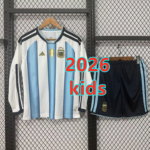 Argentina Home Kids Long Jersey+shorts Kit 16 -28
