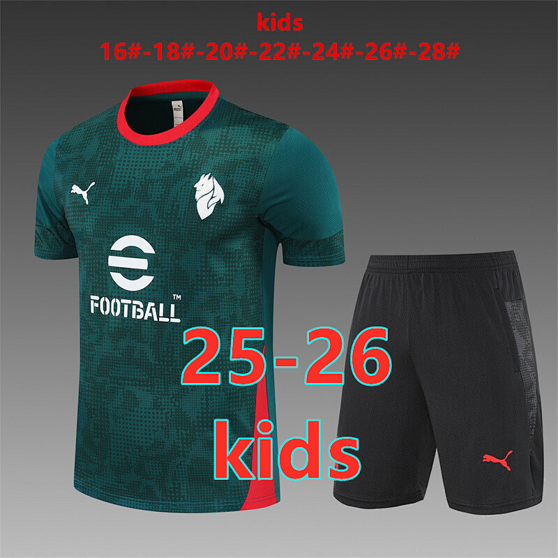 25-26 AC Milan Kids Short Sleeve Tracksuit 16 -28 AC