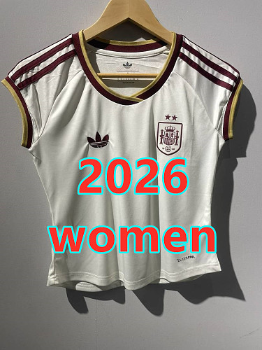 Spain Away Women With 2 Stars Jersey S-2XL 2