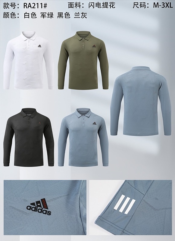 Adidas 26-27 A-D Long Sleeve T-shirt Jersey M-3XL T