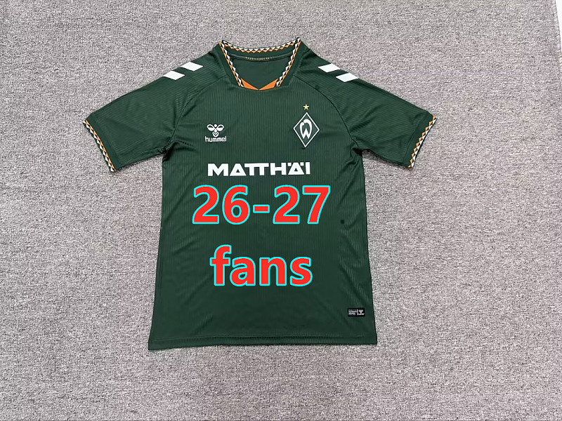 26-27 Werder Bremen Home Fans Version Jersey S-4XL