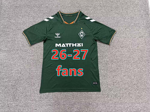 26-27 Werder Bremen Home Fans Version Jersey S-4XL