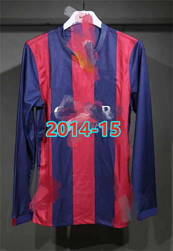 14-15 Barcelona Home Retro Player Long Jersey S-2XL
