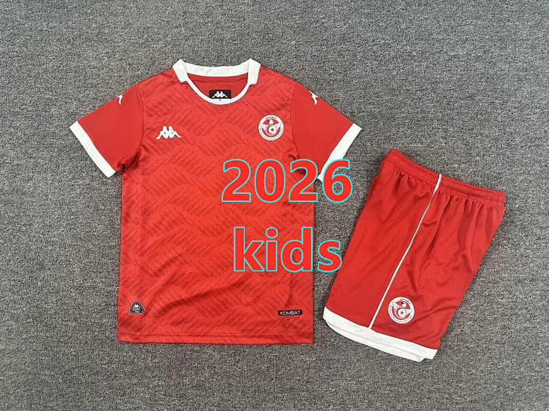 Tunisia Home Kids Jersey+shorts Kit 16 -28