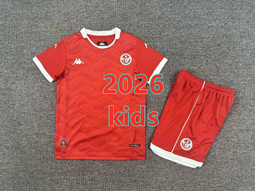 Tunisia Home Kids Jersey+shorts Kit 16 -28