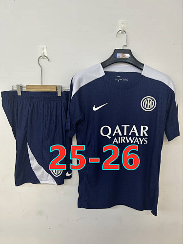 25-26 Inter Milan Short Sleeve Player Version Tracksuit Kit S-3XL