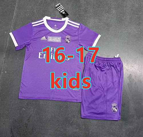 AA 16-17 Real Madrid Away Retro Kids Jersey+shorts Kit 16 -28