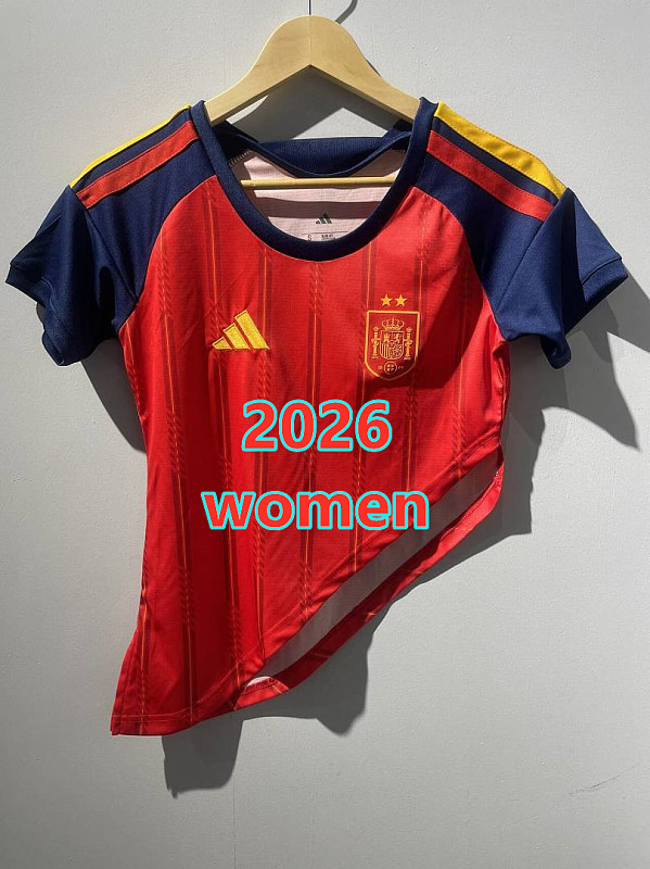 Spain Home Women With 2 Stars Backslash Jersey S-2XL 2