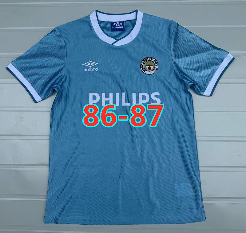 86-87 Manchester City Home Retro Jersey S-2XL