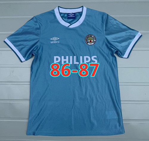 86-87 Manchester City Home Retro Jersey S-2XL
