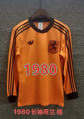 Netherlands Home Retro Long Sleeve Jersey S-2XL