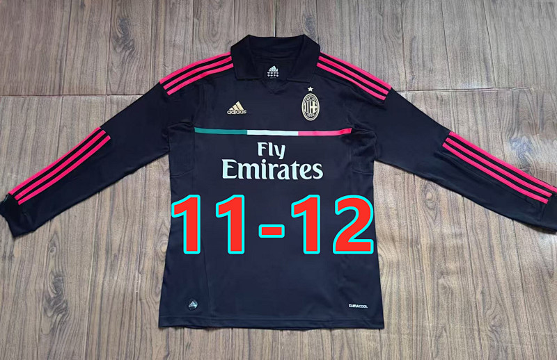 11-12 AC Milan Away Retro Long Jersey S-2XL AC