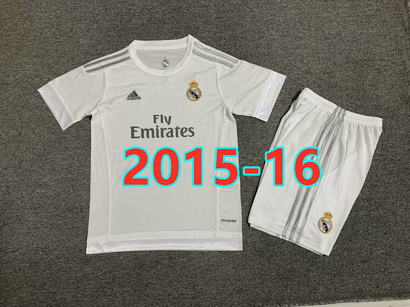 Real Madrid Home Retro Kids Jersey+shorts Kit 16 -28