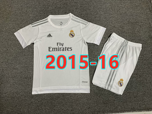 Real Madrid Home Retro Kids Jersey+shorts Kit 16 -28