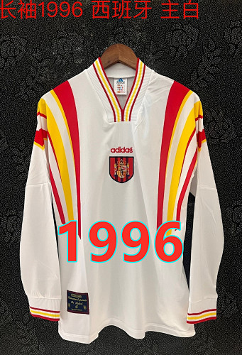 Spain Away Retro Fans Long Sleeve Jersey S-2XL