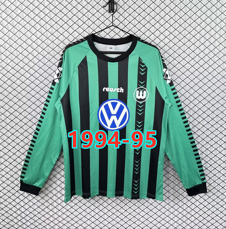 Wolfsburg Away Retro Fans Long Sleeve Jersey S-2XL