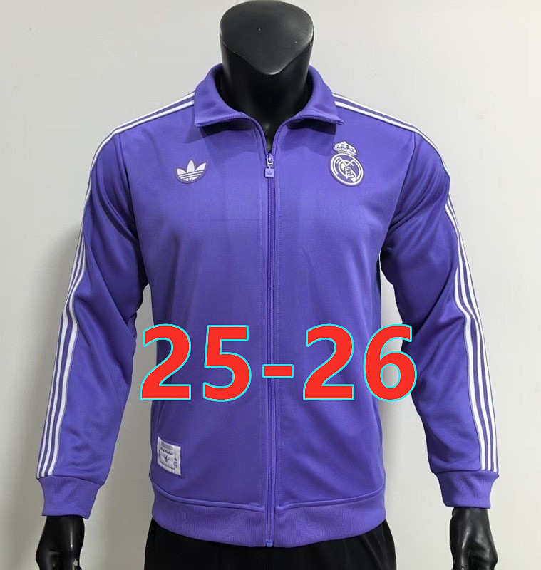 25-26 Real Madrid Long Zipper Jacket S-2XL