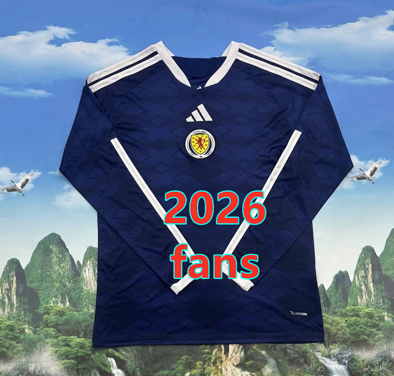 Scotland Home Fans Version Long Sleeve Jersey S-4XL