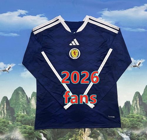 Scotland Home Fans Version Long Sleeve Jersey S-4XL