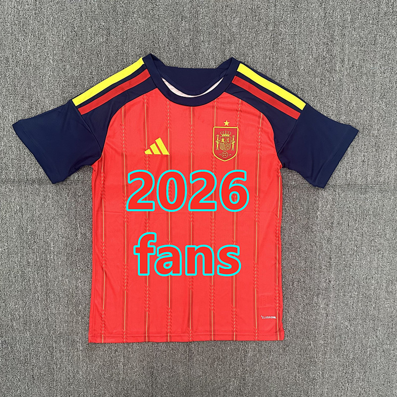 Spain Home Fans Version Jersey S-4XL