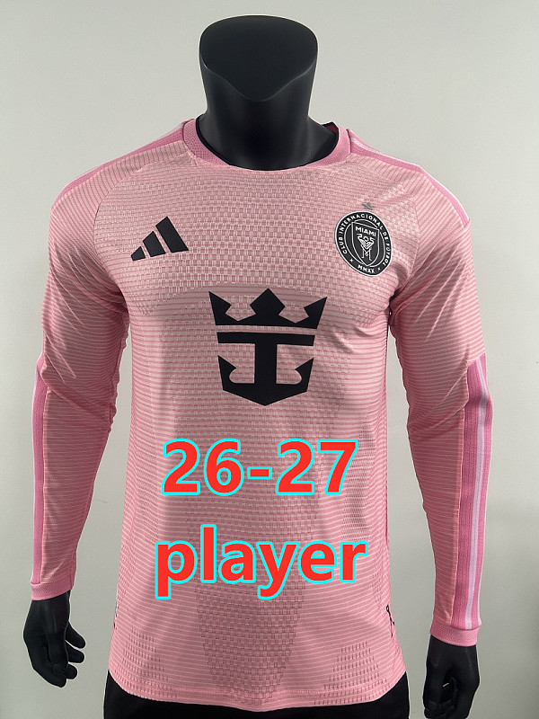 26-27 Inter Miami Home Player Long Sleeve Jersey S-3XL