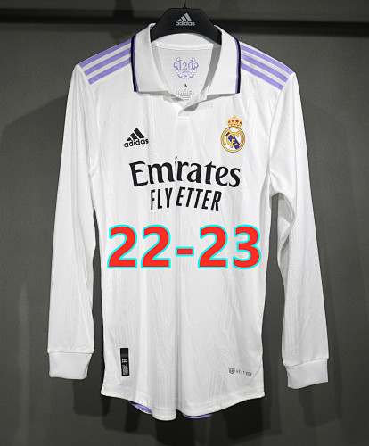 22-23 Real Madrid Home Retro Player Version Long Jersey S-2XL