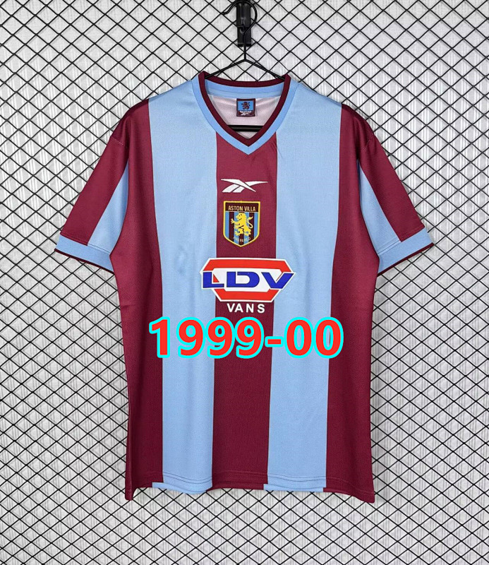 Aston Villa Home Retro Fans Version Jersey S-2XL