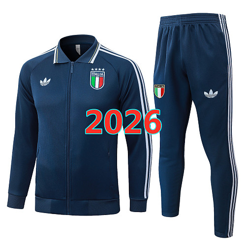 Italy Long Zipper Jacket+pants Kit S-2XL
