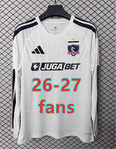 26-27 Colo-Colo Home Fans Long Sleeve Jersey S-4XL