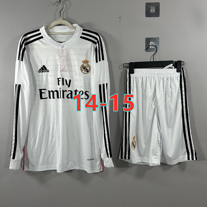 14-15 Real Madrid Home Retro TopThai Long+shorts Kit S-2XL