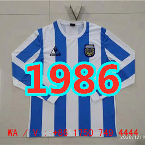 Argentina Retro Home Long Sleeve Jersey S-2XL
