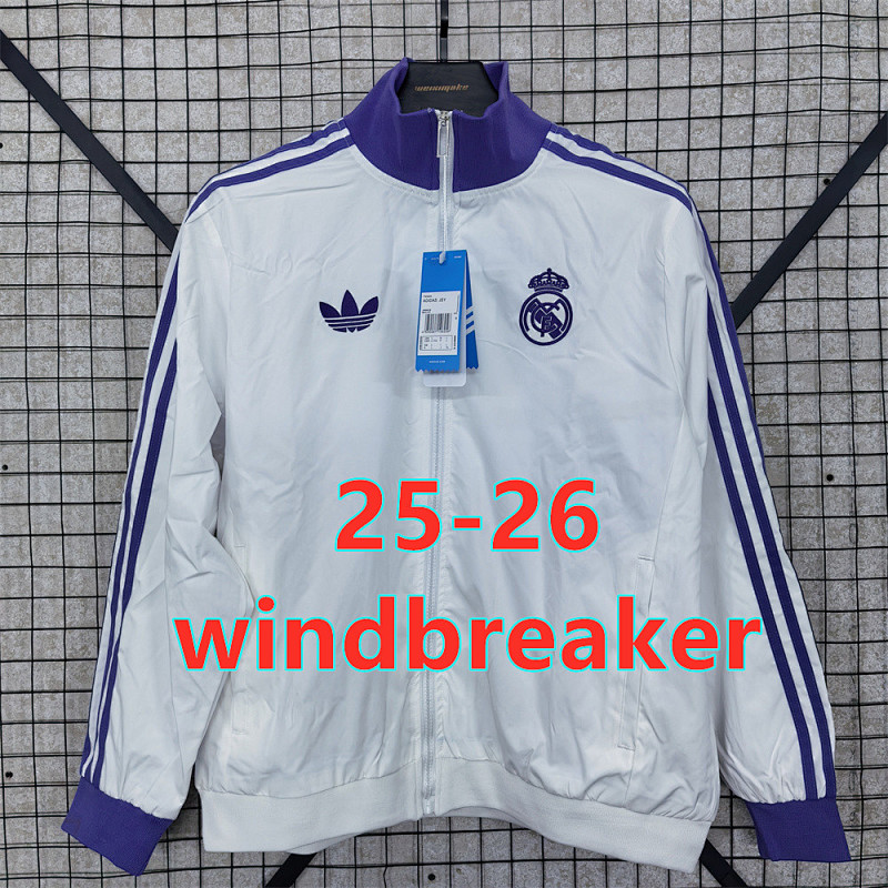 25-26 Real Madrid Retro Windbreaker S-2XL