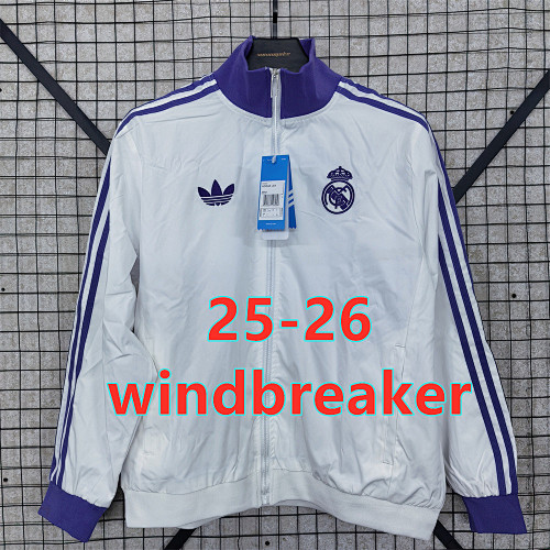 25-26 Real Madrid Retro Windbreaker S-2XL