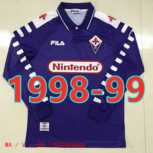 Fiorentina Retro S-Xxl Home Long Sleeve Jersey