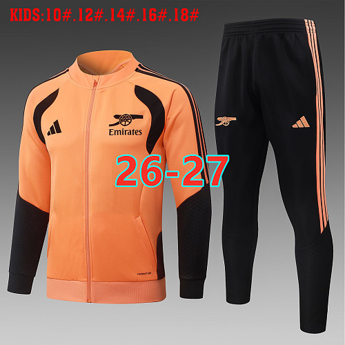 26-27 Arsenal Kids Long Zipper Jacket 10 -18