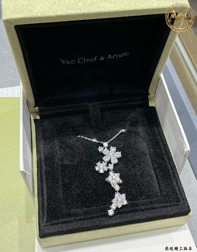 White Diamond Floral Necklace