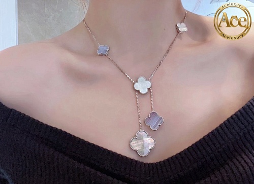 Premium White Shell Natural Purple Agate Natural Grey Shell Six-Flower Four-Leaf Clover Ne
