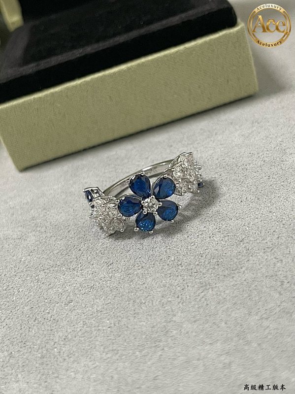Blue Sapphire Floral Ring