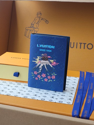 Louis Vuitton Passport Holder Blue