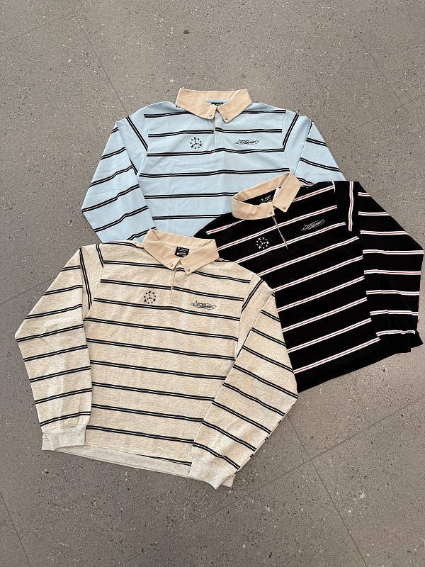 Long-sleeve Top With Striped Script Lettering