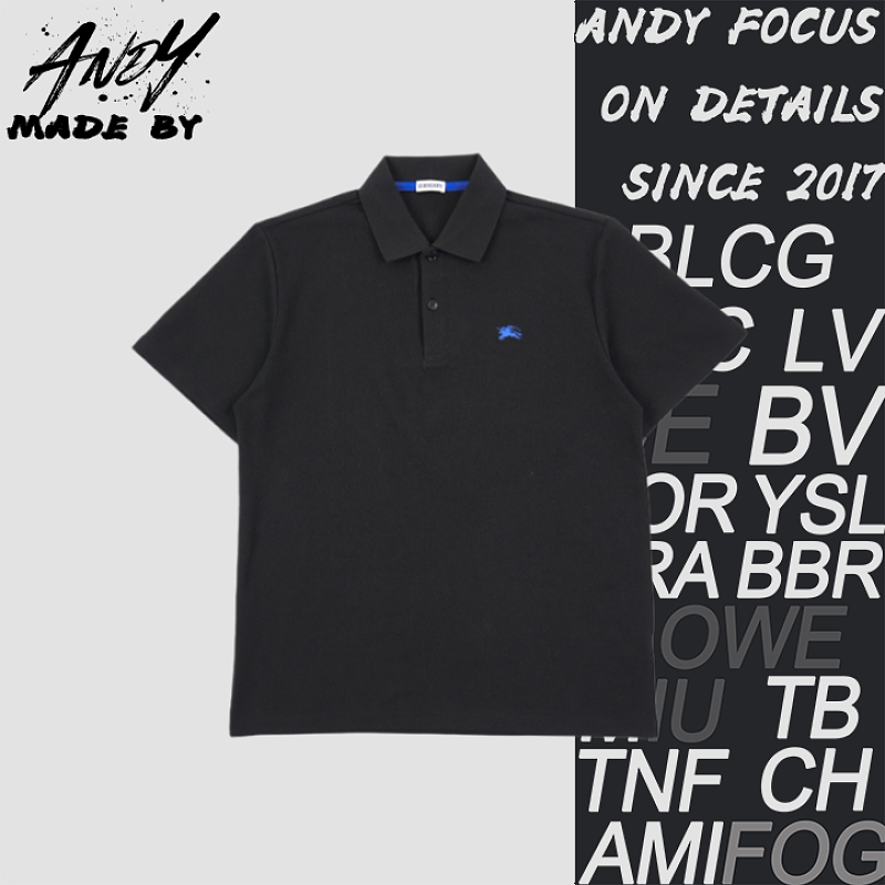 Blue Striped Warhorse Polo Short-sleeved Shirt