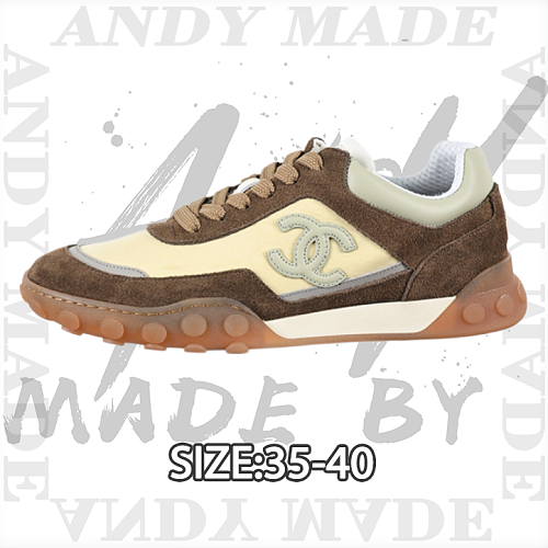 Calfskin & Suede Round-Toe Lace-Up Casual Shoes Yellow